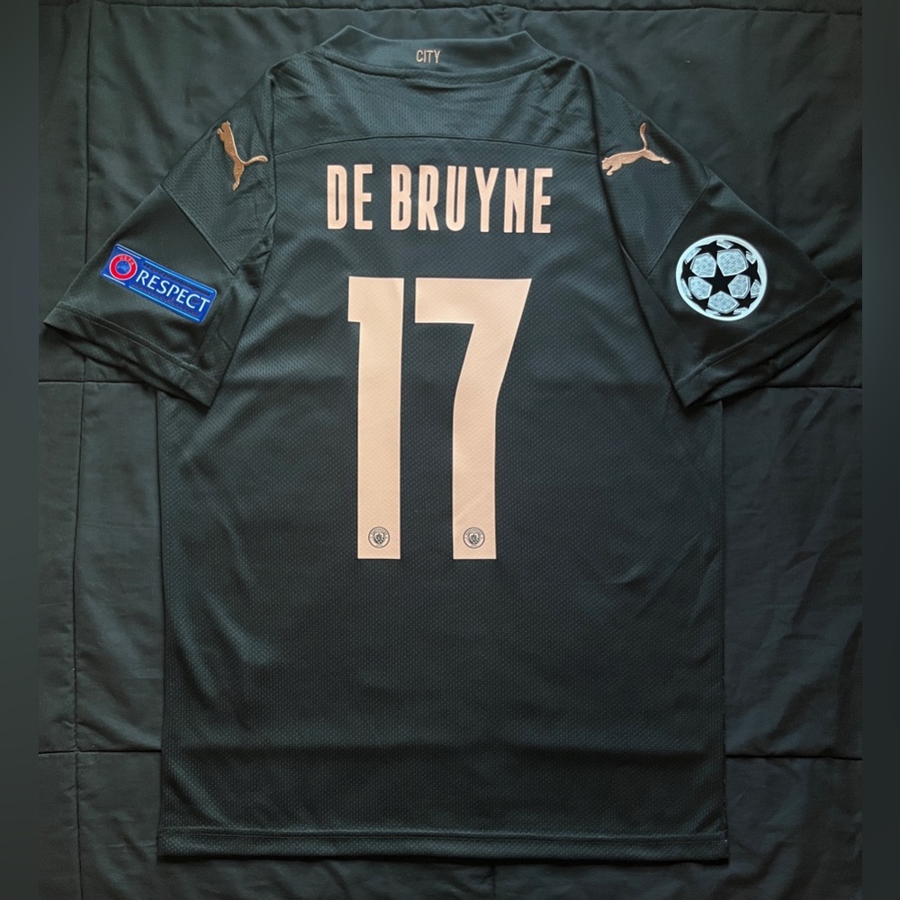 De Bruyne #17 Man City Black Retro Away Soccer Jersey Manchester 2021